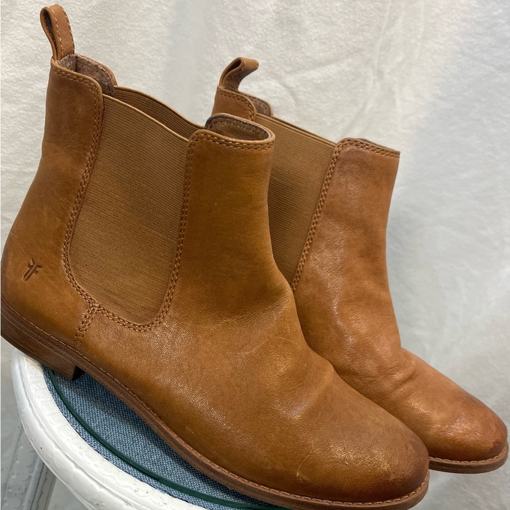 FRYE AND CO. Women's Brown Ankle Boots Chelsea boots genuine leather